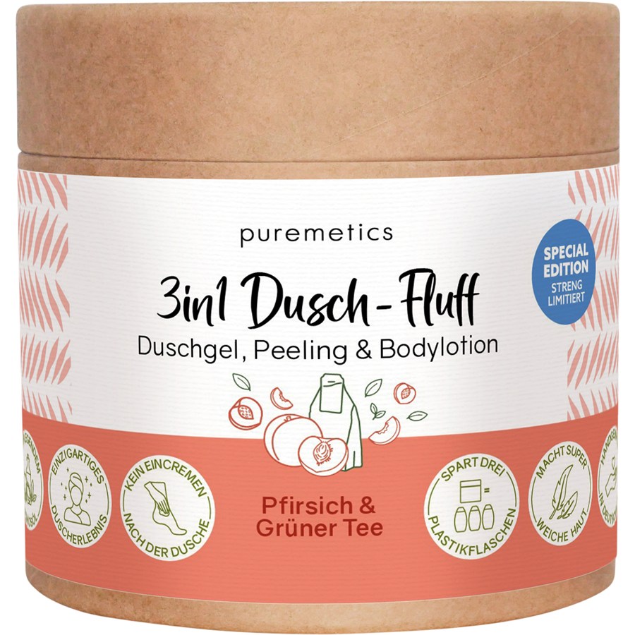 puremetics Dusch-Fluff Pfirsich & Grüner Tee 250 g