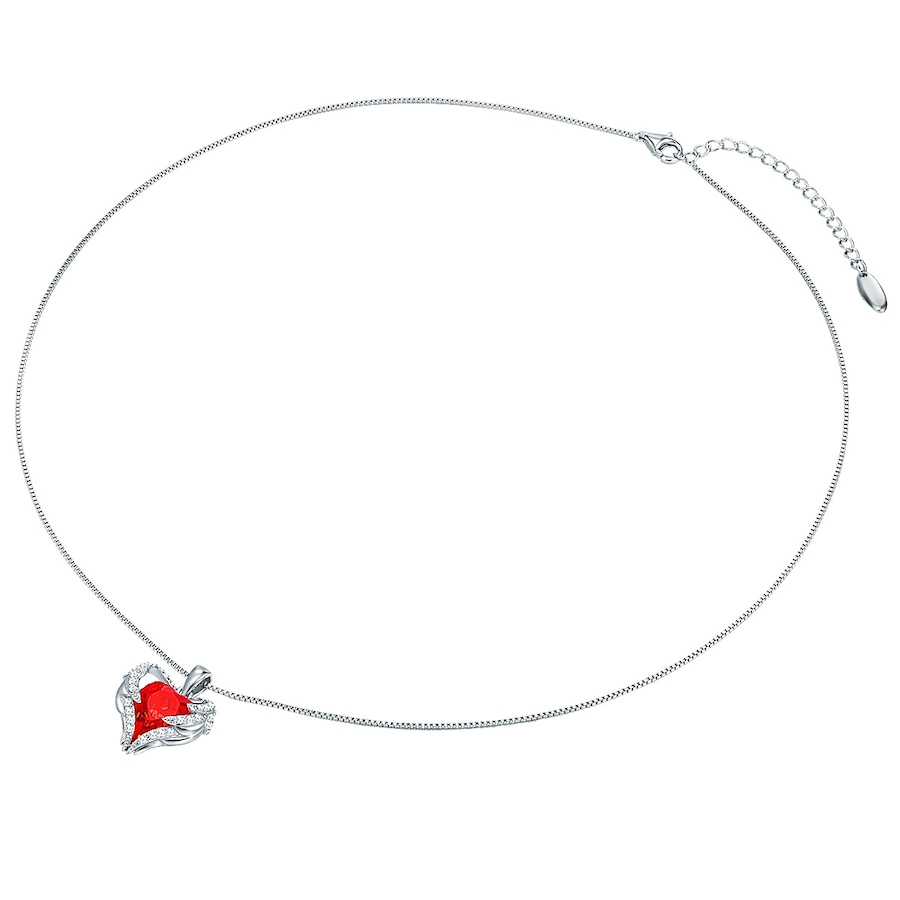 Rafaela Donata Halskette Herz Sterling Silber verziert mit Kristallen von Swarovski in 45,0 cm Basiskette + 5,0 Verlängerung Damen