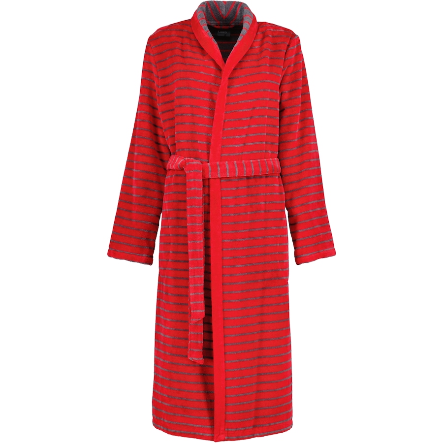 Cawö Bademäntel Damen Schalkragen Shades 1491 rot - 27 S Weiss