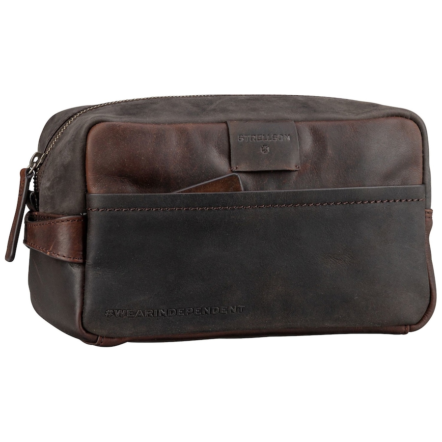 Strellson Kulturbeutel Brick Lane Dick Washbag SHZ Dark Brown Braun Herren