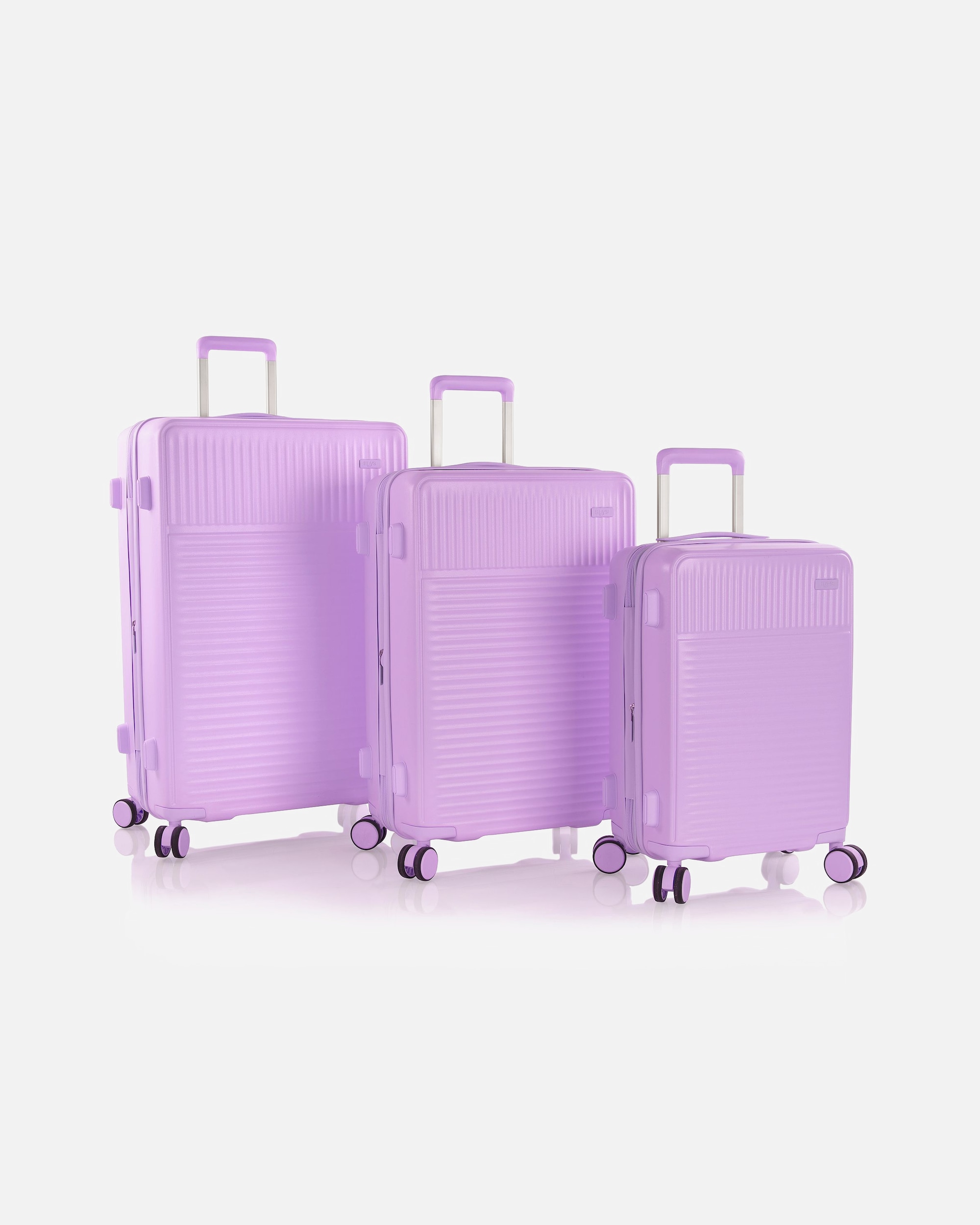 Koffer für Männlich Heys Pastel 4 Rollen Kofferset 3-teilig mit Dehnfalte lavender