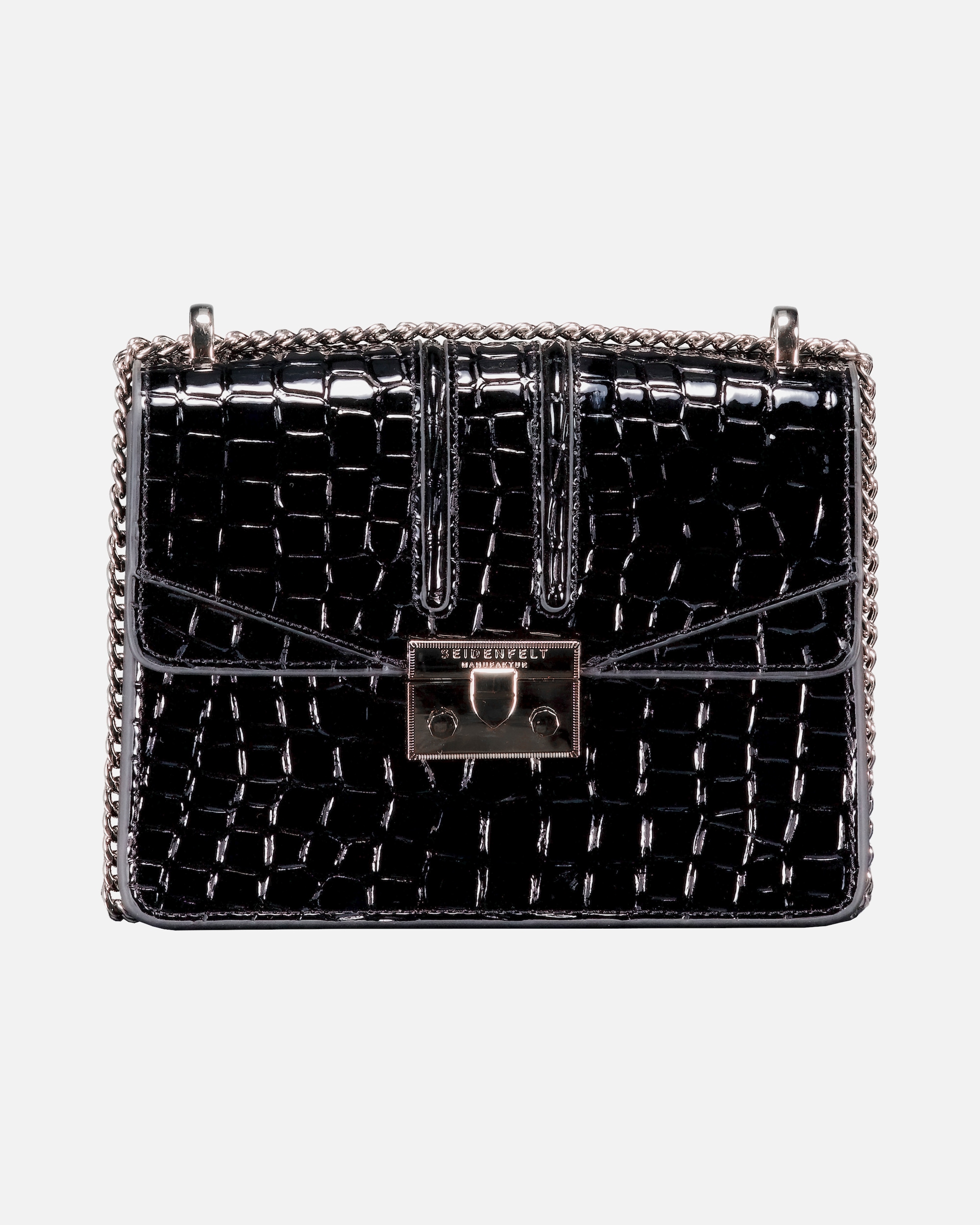 Umhängetasche für Weiblich Seidenfelt Umhängetasche Roros Croco Print Black