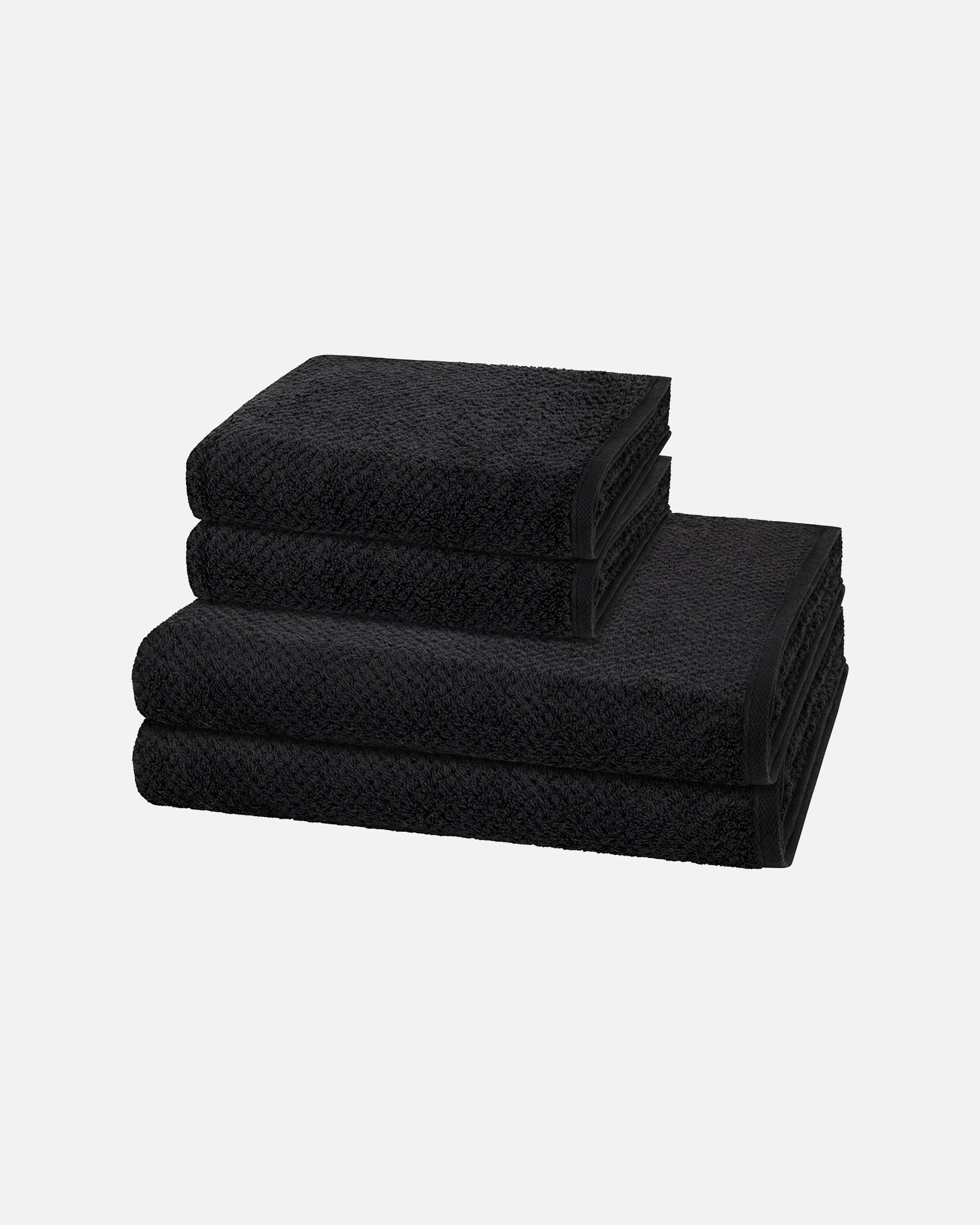 Handtuch für Unisex Cawö Handtuch-Set Pure (4-teilig) Basalt