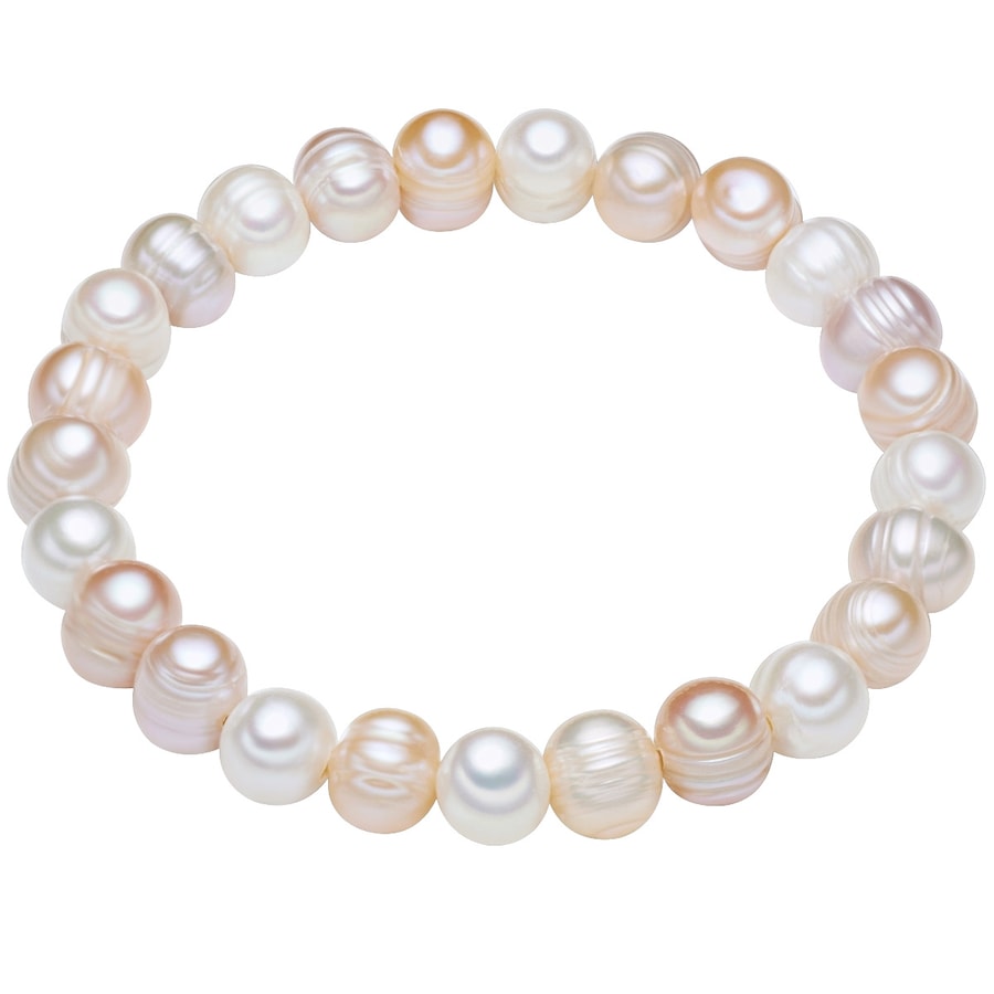 Lulu & Jane Perlen-Armband aus Süßwasser-Zuchtperlen in multicolor mit potato Perlen 21,0 cm Damen