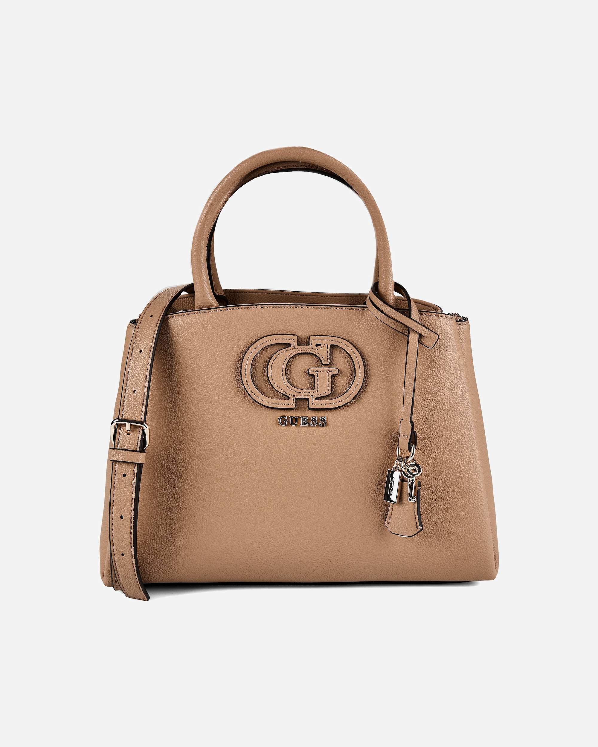 Handtasche für Weiblich Guess Handtasche Isola 3 Comp Satchel beige