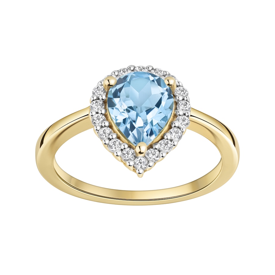 Fascination by Ellen K. Ring 585/- Gold Blautopas beh. blau 060 (19,1) Damen