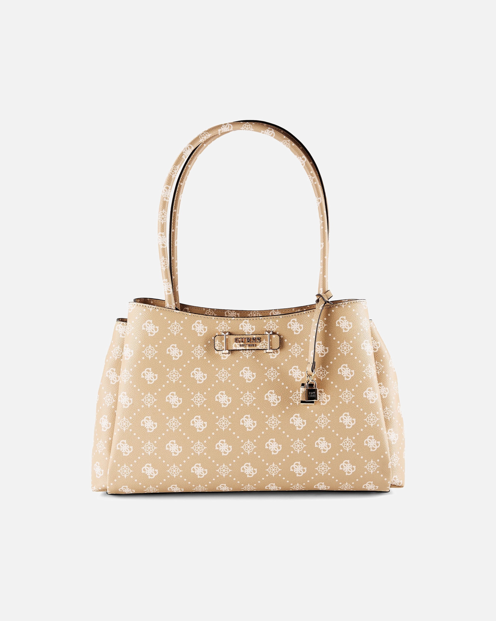 Clutch für Weiblich Guess Carrie Schultertasche biscotti logo