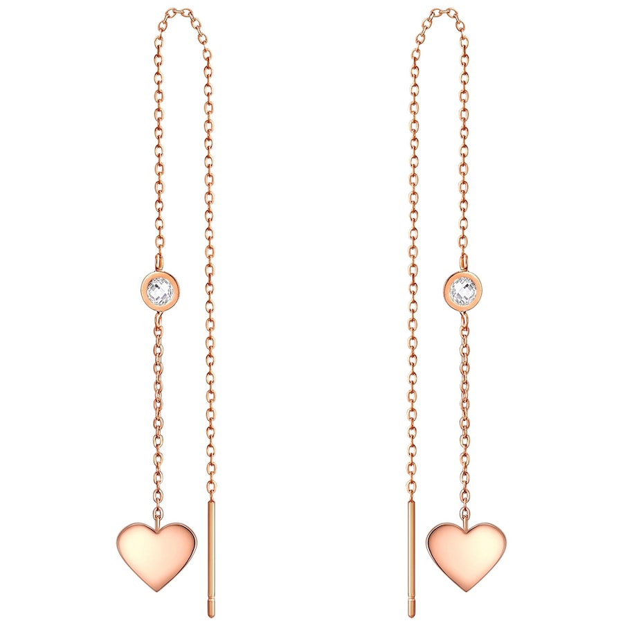 Eastside Ohrhänger Herz Edelstahl Preciosa in Roségold 62,0 mm Damen