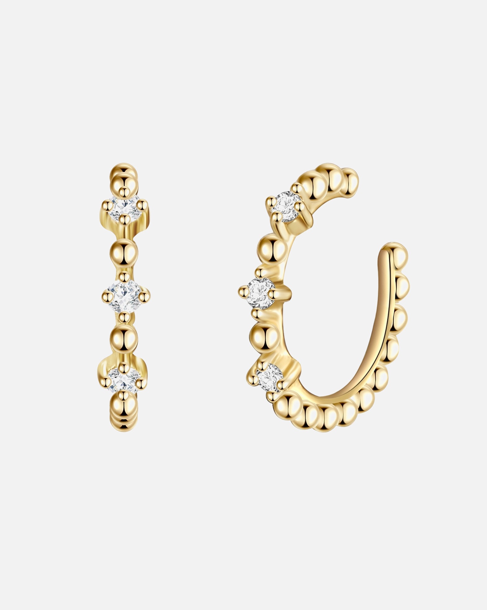 Ohrringe für Weiblich Glanzstücke München Ohrklemme Sterling Silber Zirkonia in Gelbgold 11,9 mm