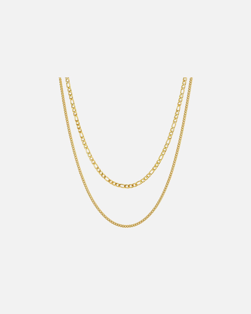 Halskette für Männlich Hey Happiness Default Brand Line Wasserfeste Herren-Kette aus Edelstahl – Doppelreihig Gold