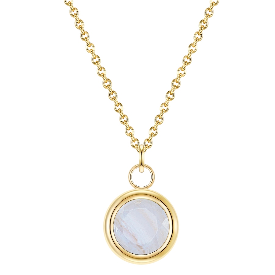 Glanzstücke München Halskette Sterling Silber Streifenchalcedon in Gelbgold 40,0 cm Basiskette + 5,0 Verlängerung Damen