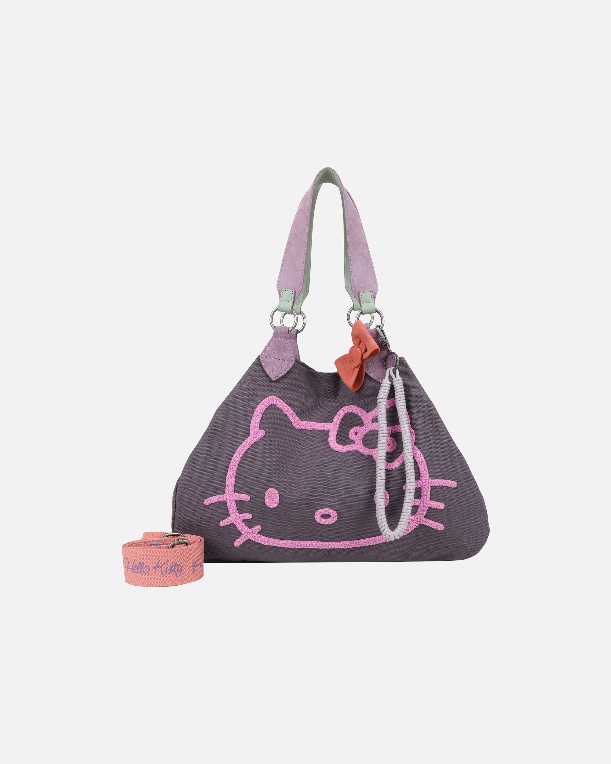 Handtasche für Weiblich Fritzi aus Preußen Henkeltasche Izzy Medium Limited Head Flocked im tollen Hello Kitty-Design lila