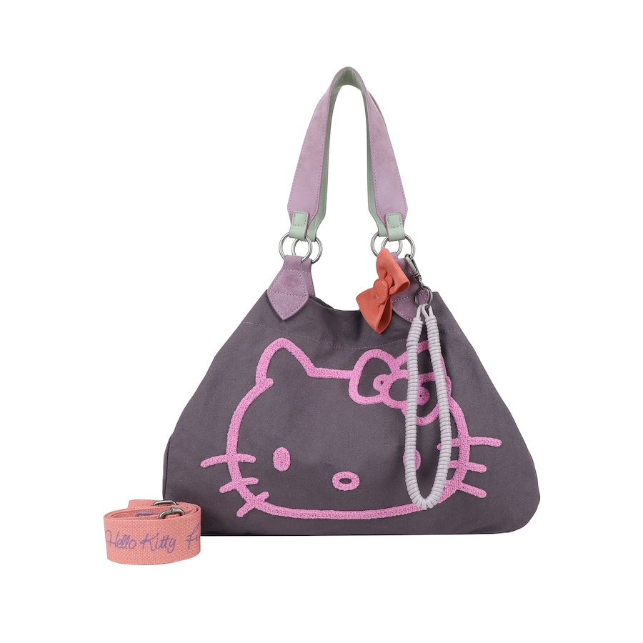 Fritzi aus Preußen Henkeltasche Izzy Medium Limited Head Flocked im tollen Hello Kitty-Design lila Grau Damen