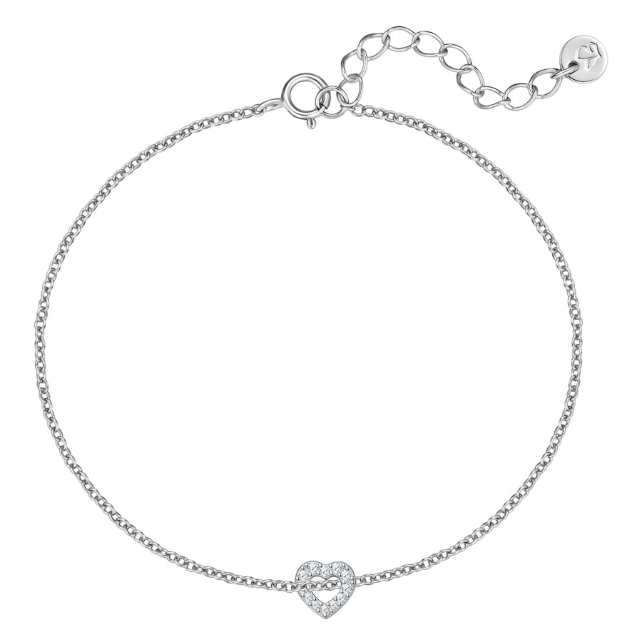 Glanzstücke München Armband Herz aus Sterling Silber in silber mit Zirkonia 17,0 cm Basislänge + 3,0 Verlängerung Damen