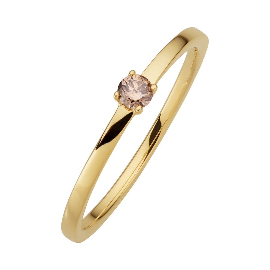 Orolino Ring 585/- Gold Brillant braun 0,10ct. 058 (18,5) Damen