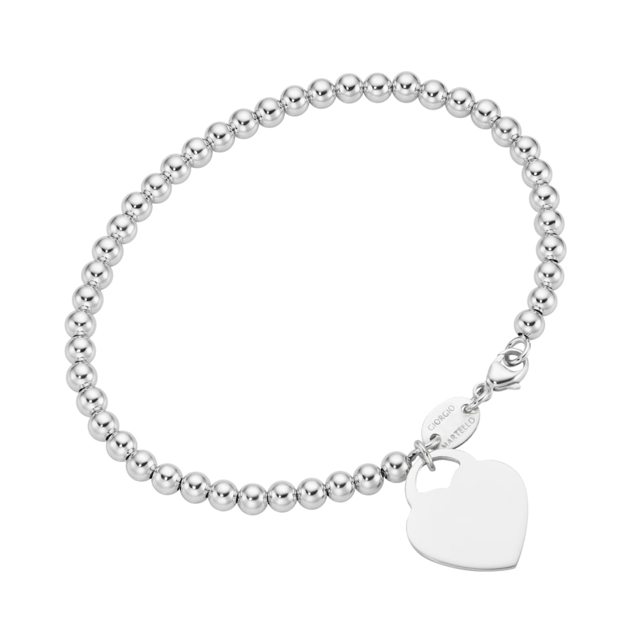 Giorgio Martello Milano Armband Kugeln mit Behang Herz, Silber 925 19 cm Damen
