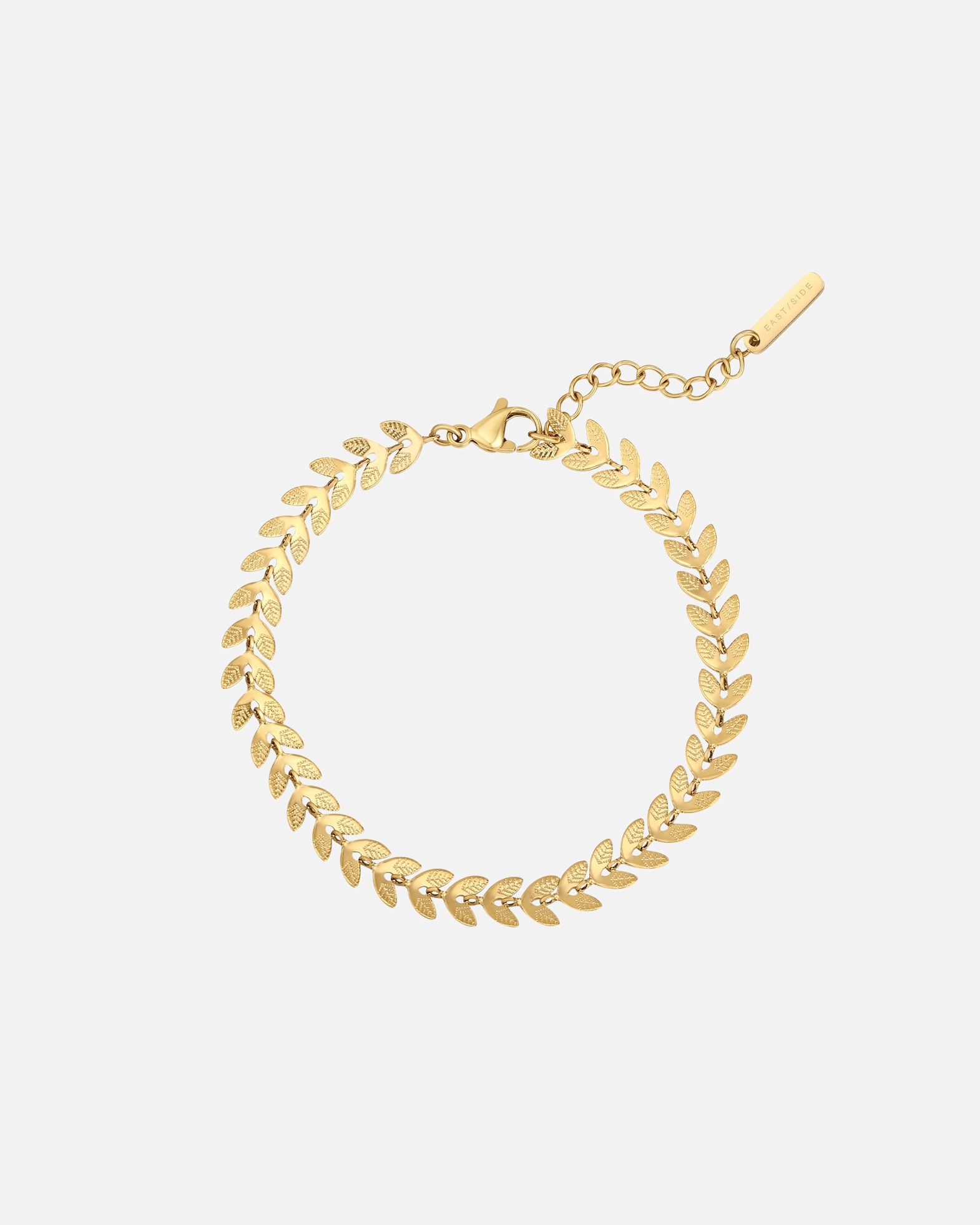 Armband für Weiblich Eastside Armband Blatt aus Edelstahl in Gelbgold mit 17,0 cm Basislänge + 3,0 cm Verlängerung
