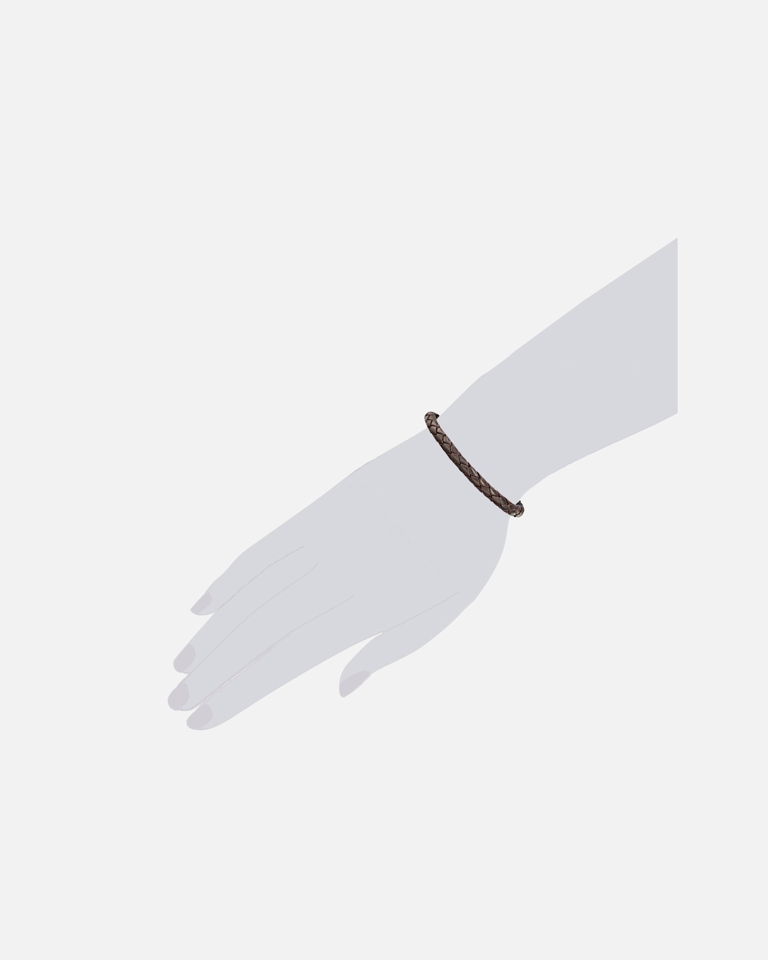 Armband für Weiblich Rafaela Donata Ohrstecker Echtleder in Dunkelbraun 21 cm