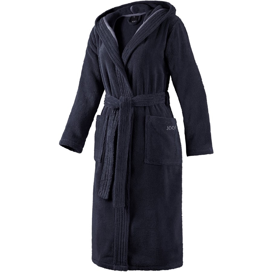 JOOP! Bademantel mit Kapuze Blau Größe 36 / 38 Schwarz Damen