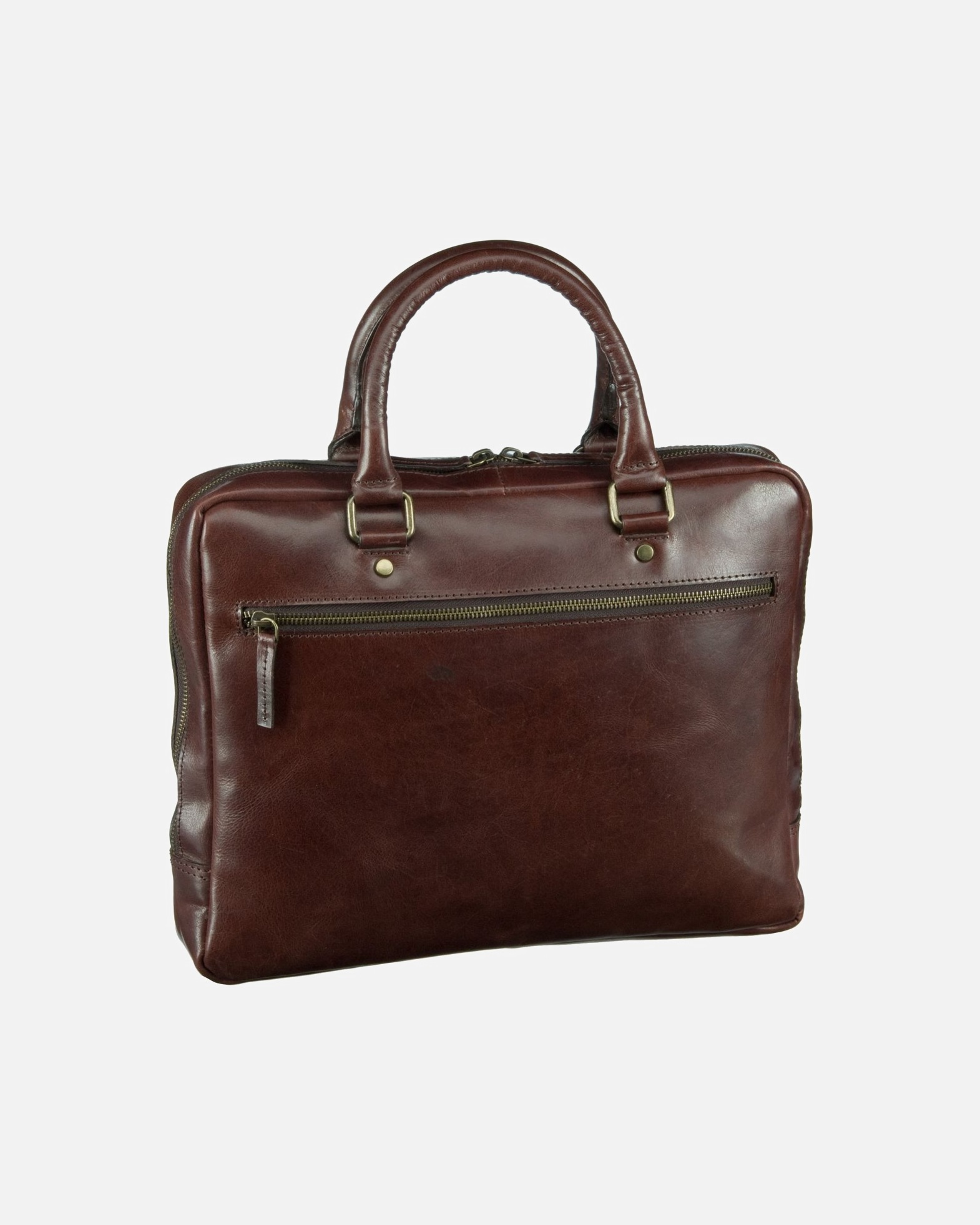 Laptoptasche für Männlich Leonhard Heyden Cambridge Aktentasche Leder 37 cm Laptopfach Rotbraun
