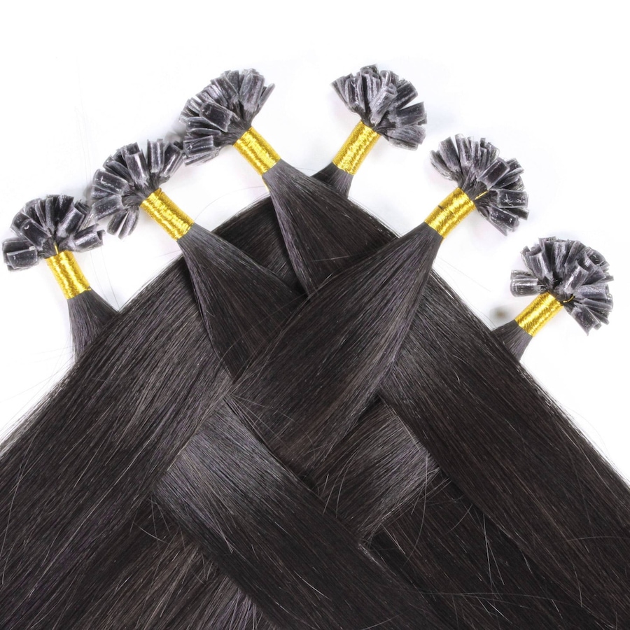 hair2heart Bonding Extensions Premium Rohhaar Naturschwarz 40cm Schwarz Damen