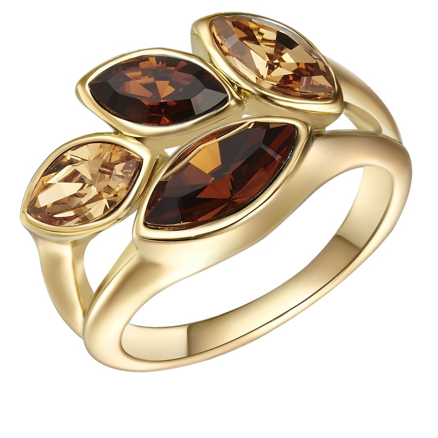 Lulu & Jane Ring Metall-Legierung verziert mit Kristallen von Swarovski in Gelbgold 58 Damen