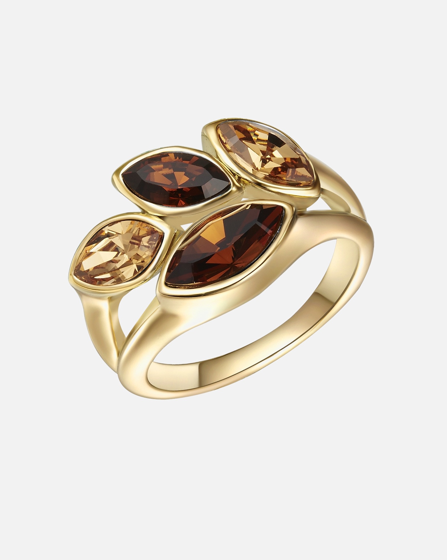 Ring für Weiblich Lulu & Jane Ring aus Metall-Legierung in gelbgold mit verziert mit Kristallen von Swarovski® 56
