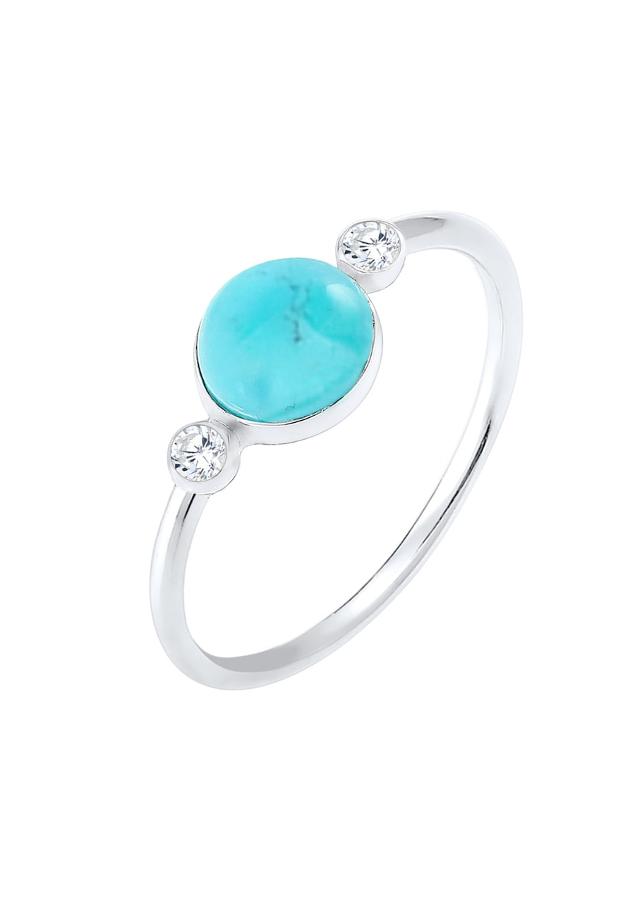 Elli Ring Gipsy Trend Blogger Zirkonia Howlith 925 Silber 54 Damen