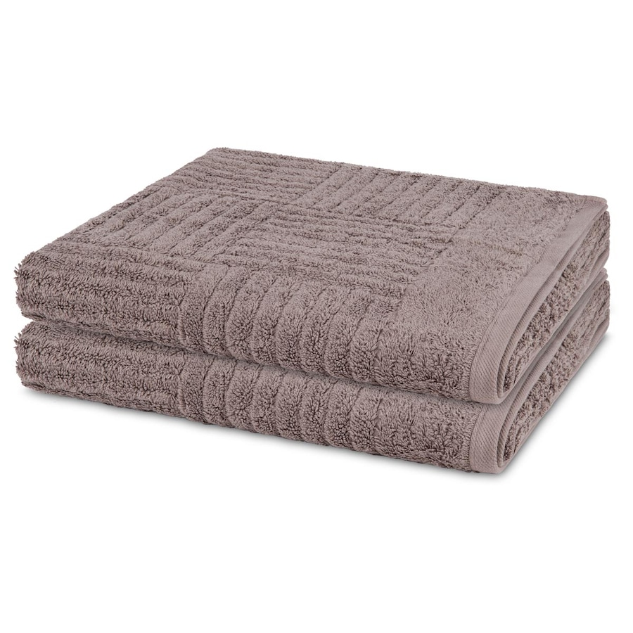 ROSS Duschtuch-Set Carre (2er Set) Flanell Grau