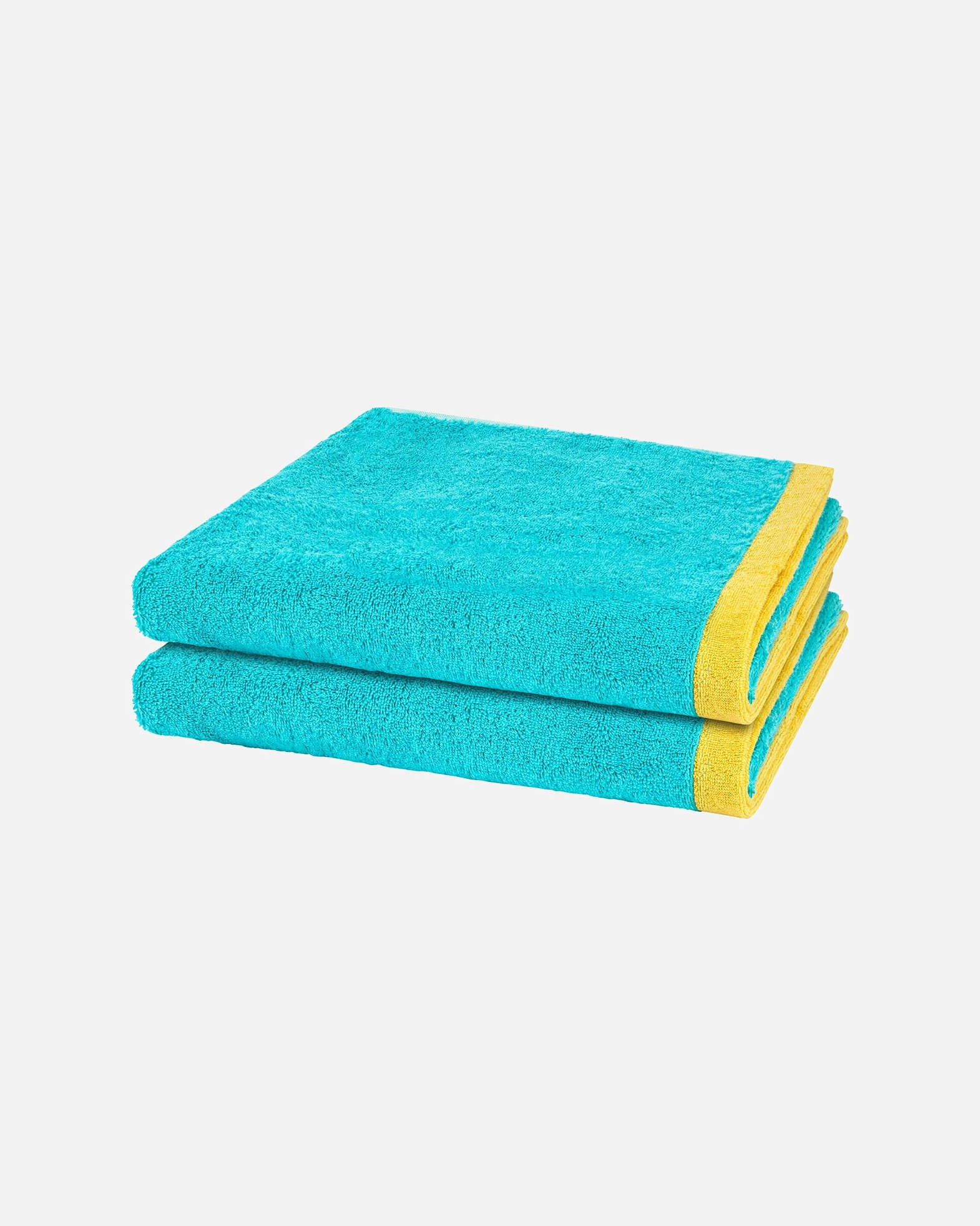 Handtuch für Unisex Cawö Duschtuch-Set Lifestyle Splash (2er Set) Türkis / apricot