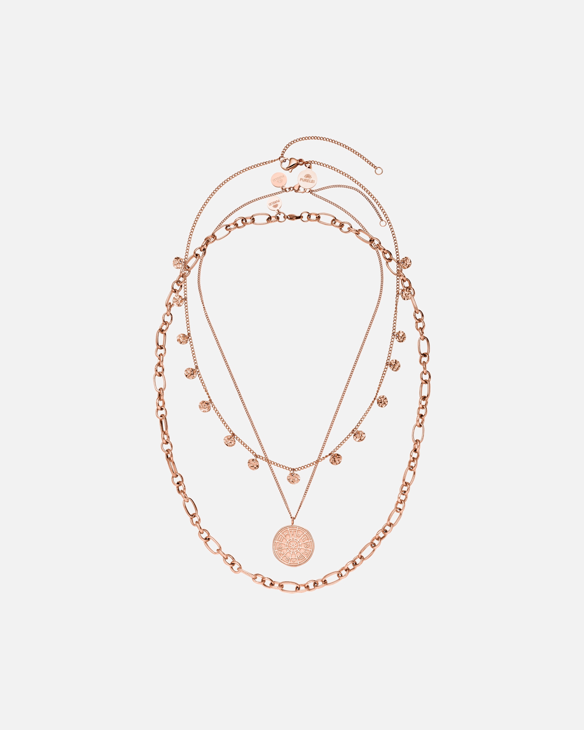 Schmuckset für Unisex Purelei Hanalei Halsketten-Set 100% Edelstahl Rosegold