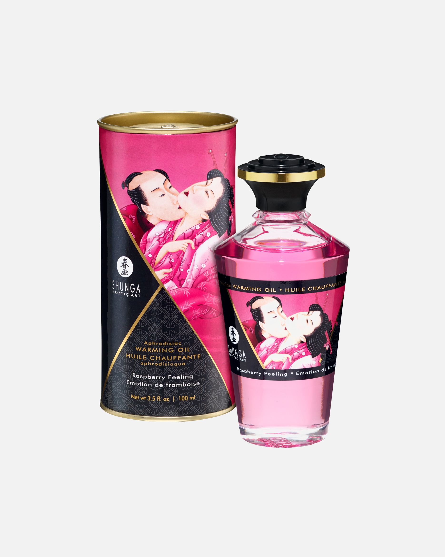 Massageöl für Unisex Shunga Massageöl Aphrodisiac Warming Oil Raspberry Feeling