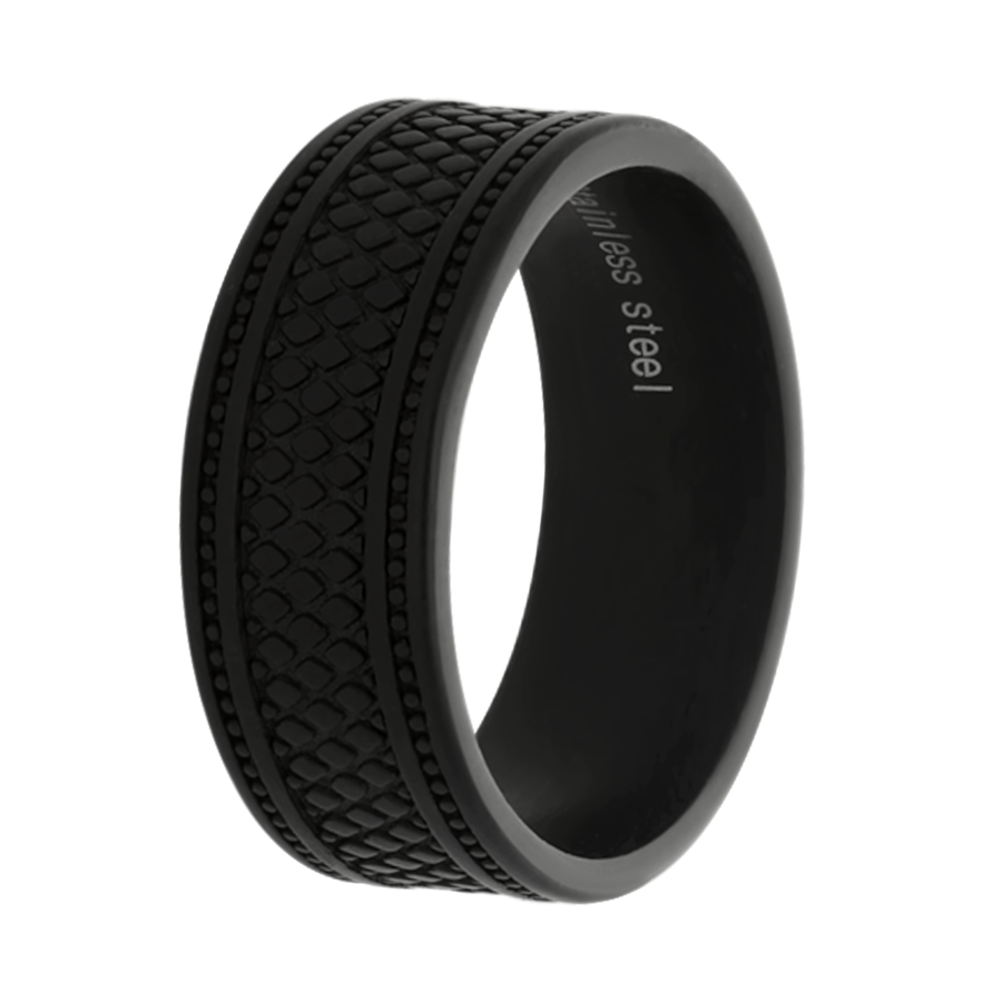 Lucardi Ringe Stahl Schwarz - 69mm Herren