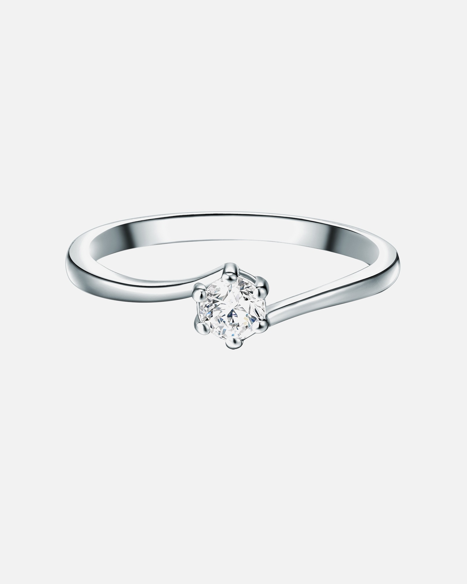 Ring für Weiblich Trilani Ring aus Sterling Silber in silber mit Zirkonia 54