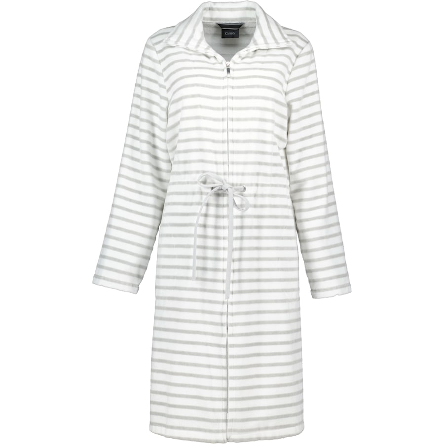 Cawö Bademäntel Damen Reißverschluss Breton 6597 silber - 76 S Weiss