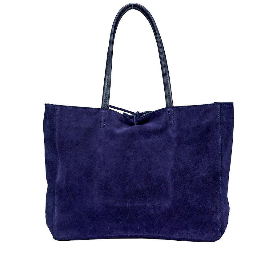 Hausfelder Manufaktur Shopper Velours Dunkelblau Damen