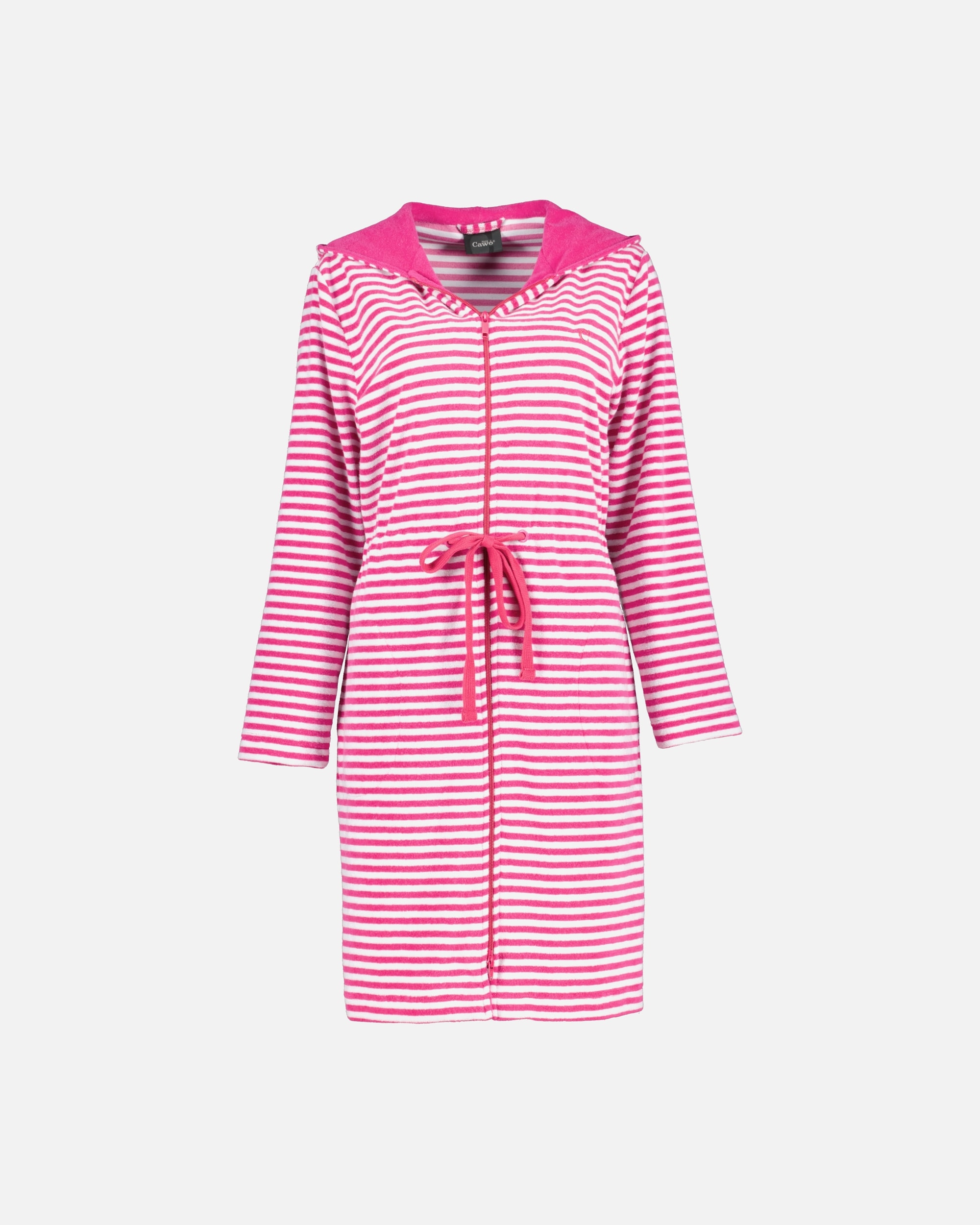Bademantel für Weiblich Cawö Cawö Bademäntel Damen Kurzmantel mit Kapuze Campus 834 pink - 27 L