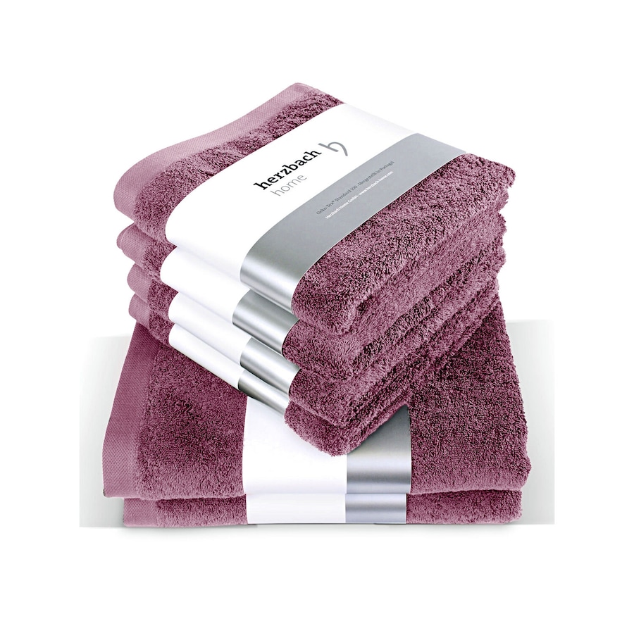 Herzbach Home Handtuchset Pura 6-teilig einfarbig Malve