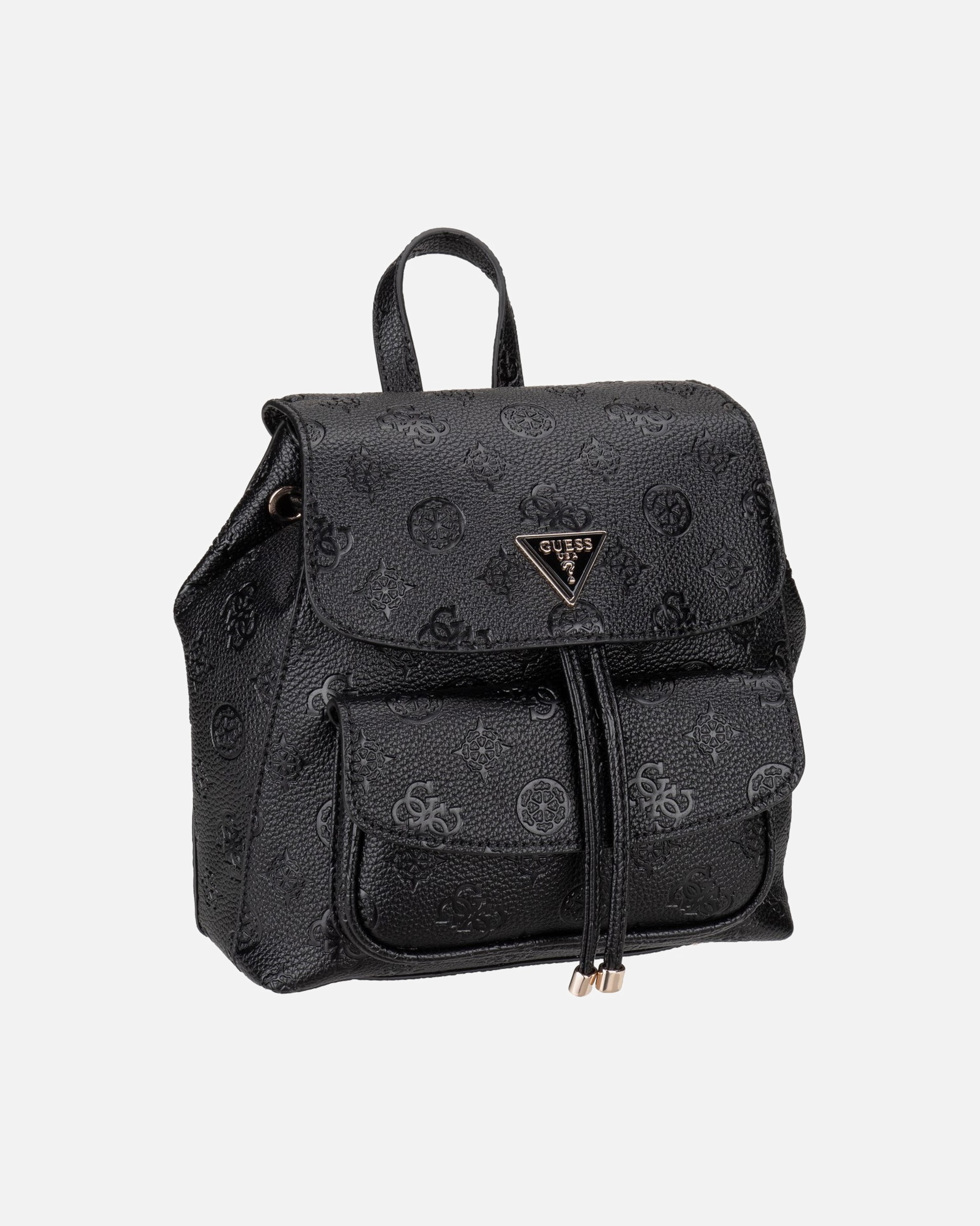 Rucksack für Weiblich Guess Rucksack Cresidia II Sml Flap Black Logo