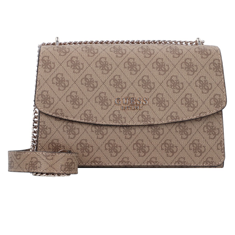 Guess Calista Umhängetasche latte logo Braun Damen