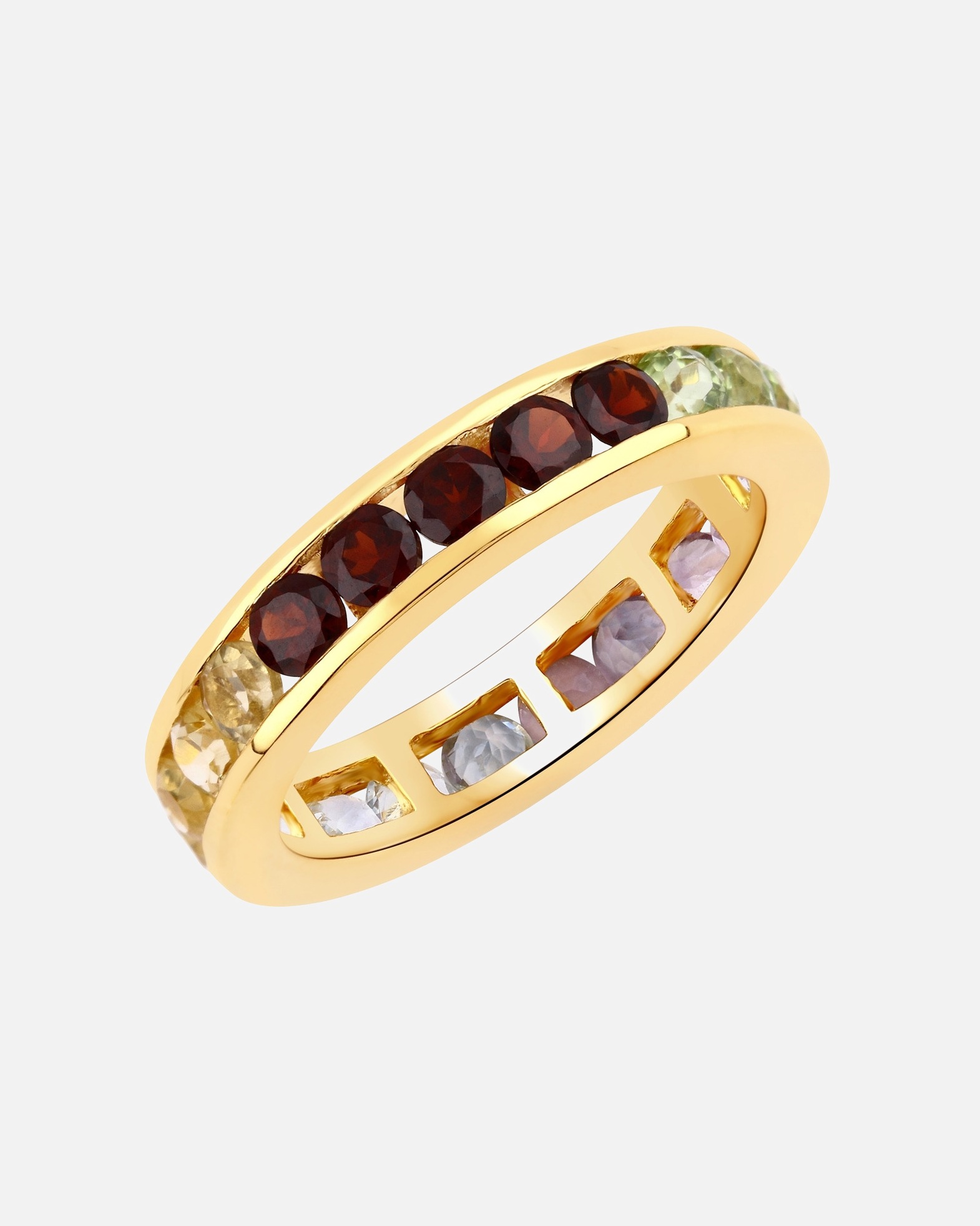 Ring für Weiblich Rafaela Donata Ring Sterling Silber Amethyst in Gelbgold 50
