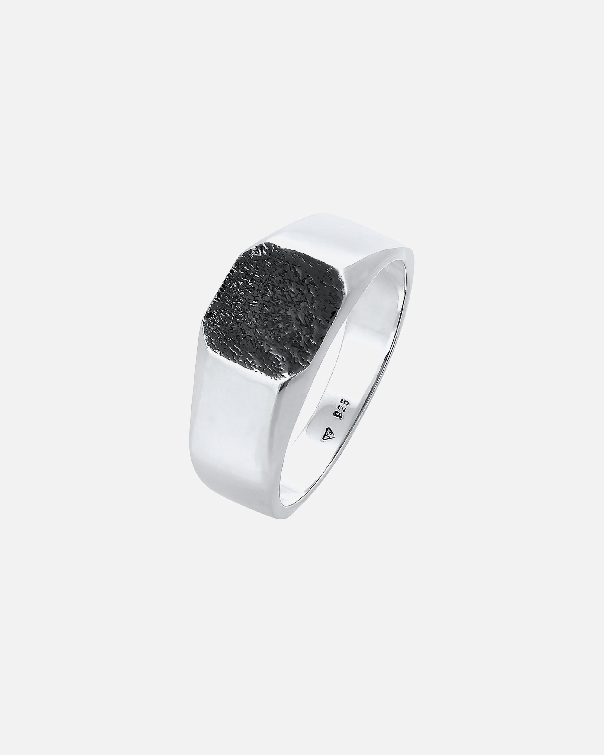 Ring für Männlich KUZZOI Basic Siegelring Herren Quadrat Matt 925 Silber 56