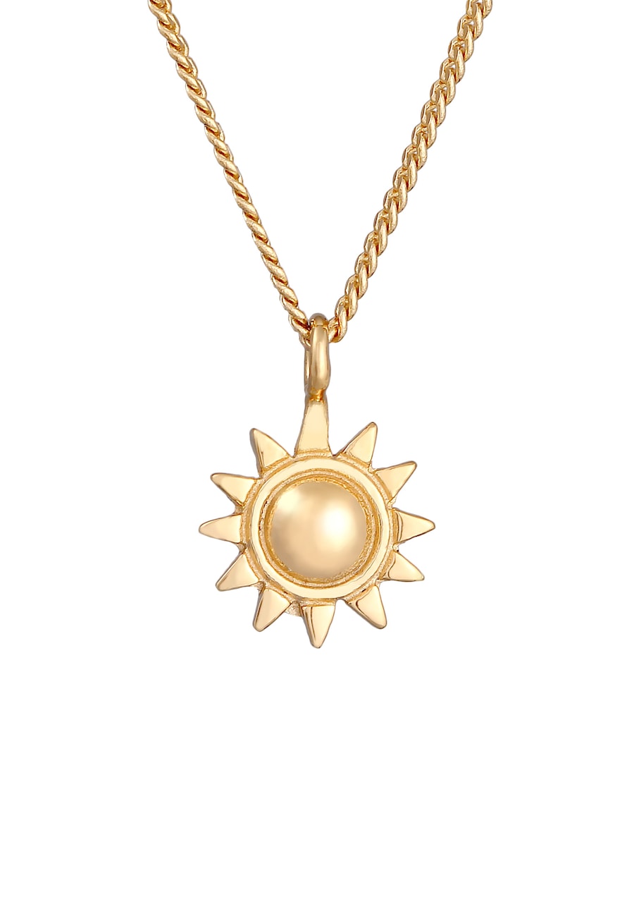 Elli Halskette Sonne Strahlend 925 Silber vergoldet goldfarben Damen