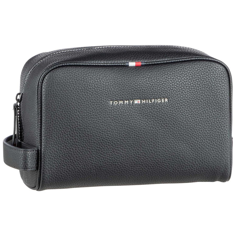 Tommy Hilfiger Kulturbeutel Essential PU Washbag Black Schwarz Herren