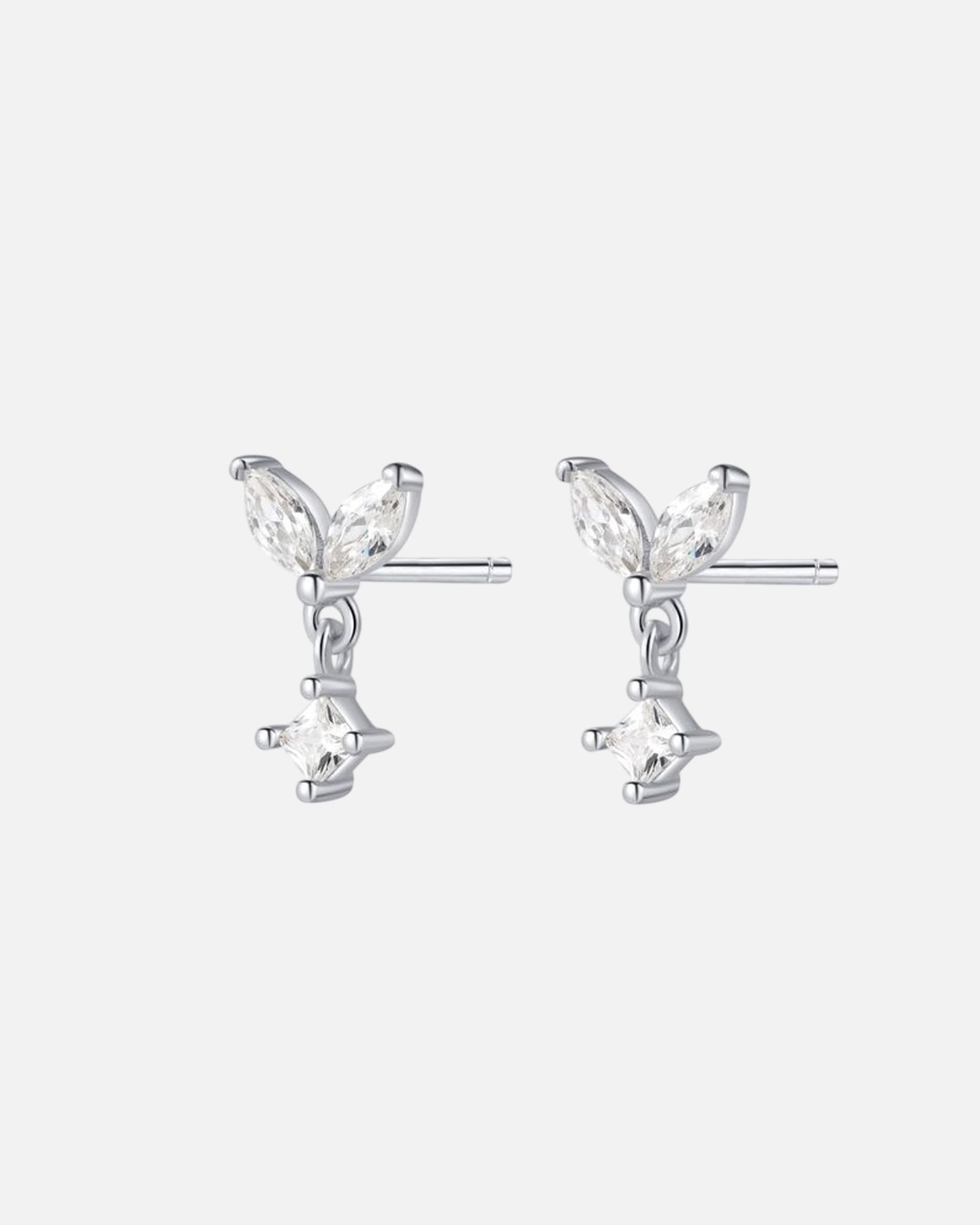 Ohrringe für Weiblich Hey Happiness Default Brand Line 925 Sterling Silber Stud Ohrringe mit Zirkonia Silber