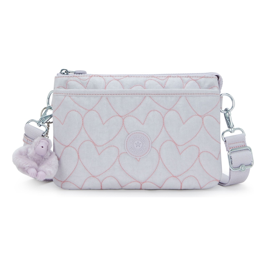 Kipling Riri Umhängetasche hearts shimmer Grau Damen