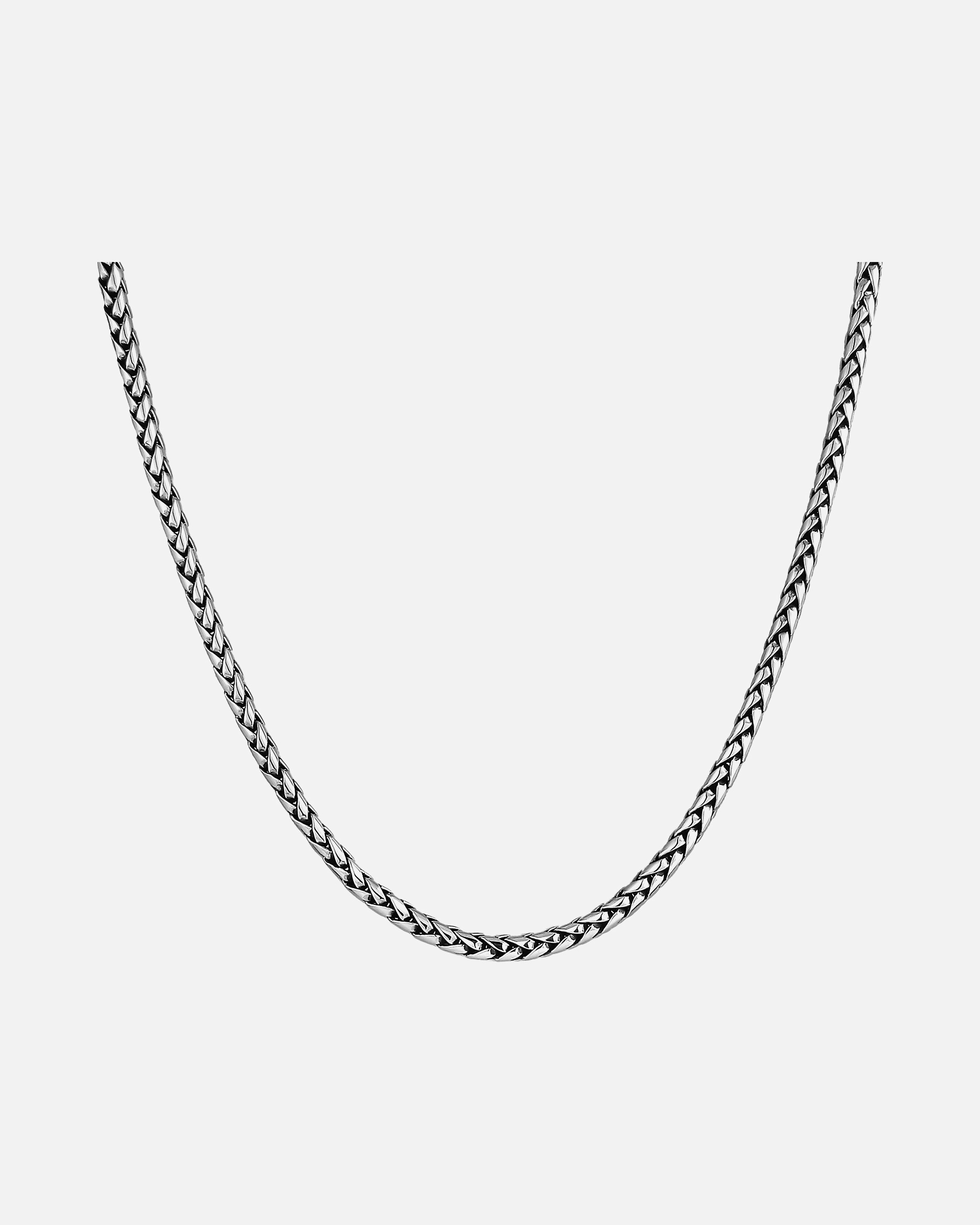 Halskette für Männlich KUZZOI Herren Zopfkette Oxidiert Massiv 925 Silber 60