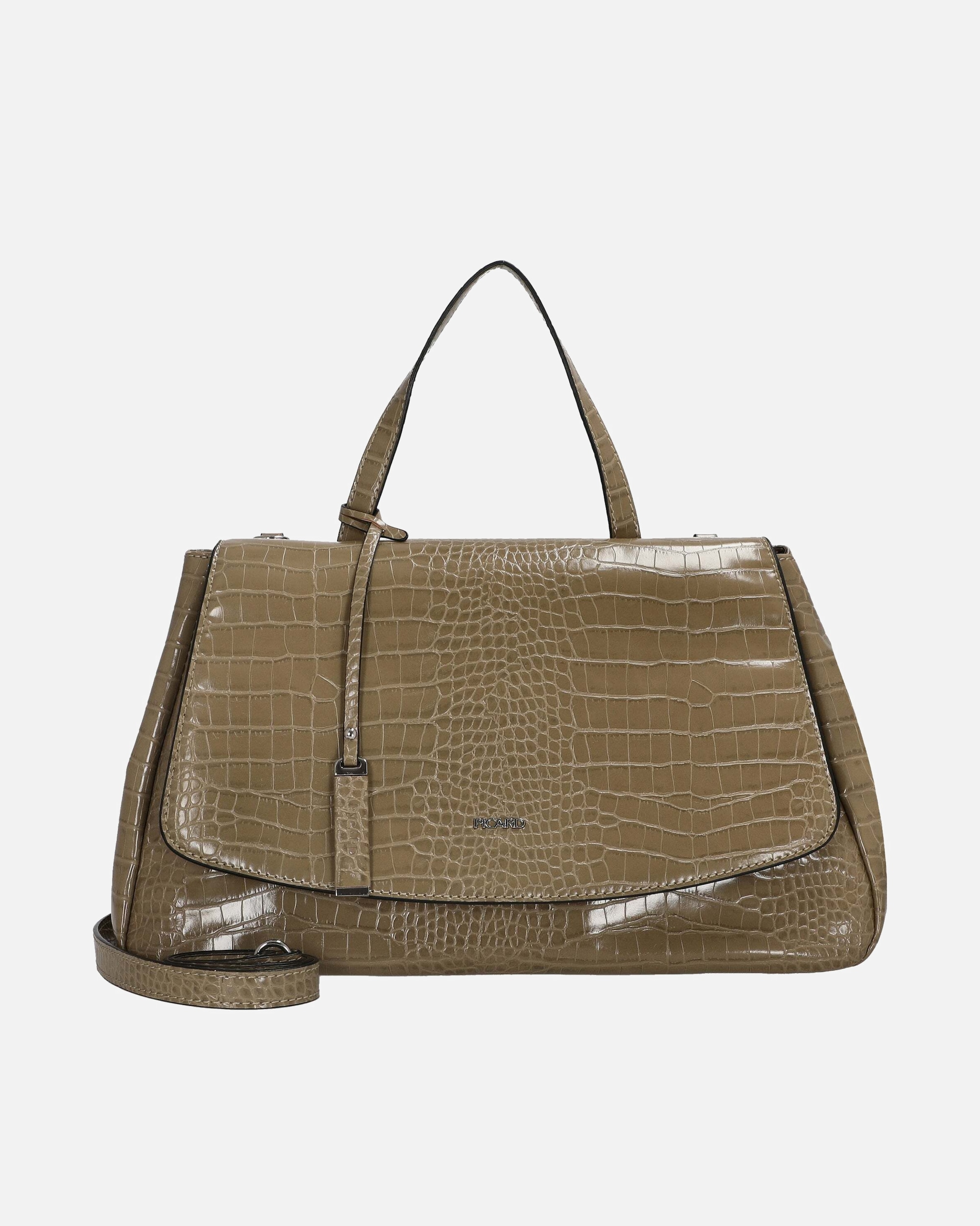 Handtasche für Weiblich Picard Croco - Handtasche 37 cm Synthetik (gravel) grün