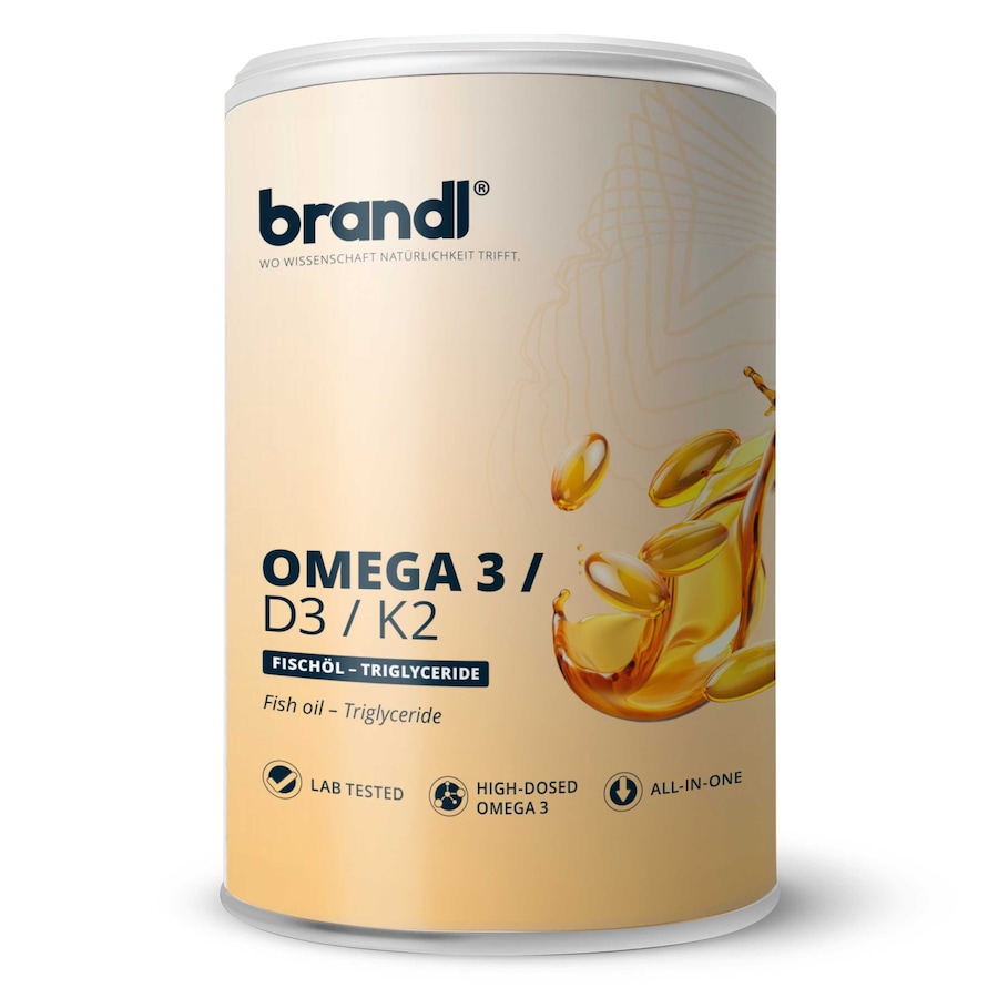 Brandl Nutrition Omega 3 D3 K2 Kapseln aus Fischöl | EPA DHA im 2:1 Verhältnis 178 g
