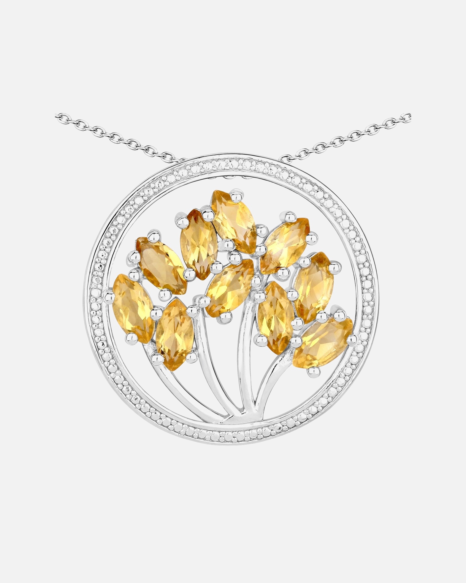 Halskette für Weiblich Rafaela Donata Kette mit Anhänger Sterling Silber Granat Citrin